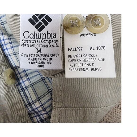 VTG 90's Columbia Reversible Plaid and Tan Button up Vest Women's Size Medium - Picture 8 of 9